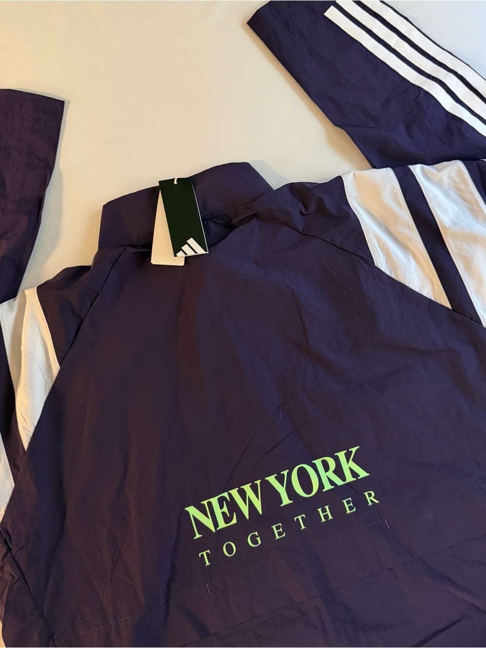 Adidas Track Jacket Men L LOOSE Retro Logo Full Zip